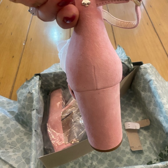 Kate Spade Pink Suede Mona Block Heel New in Box size 9 - Picture 3 of 13